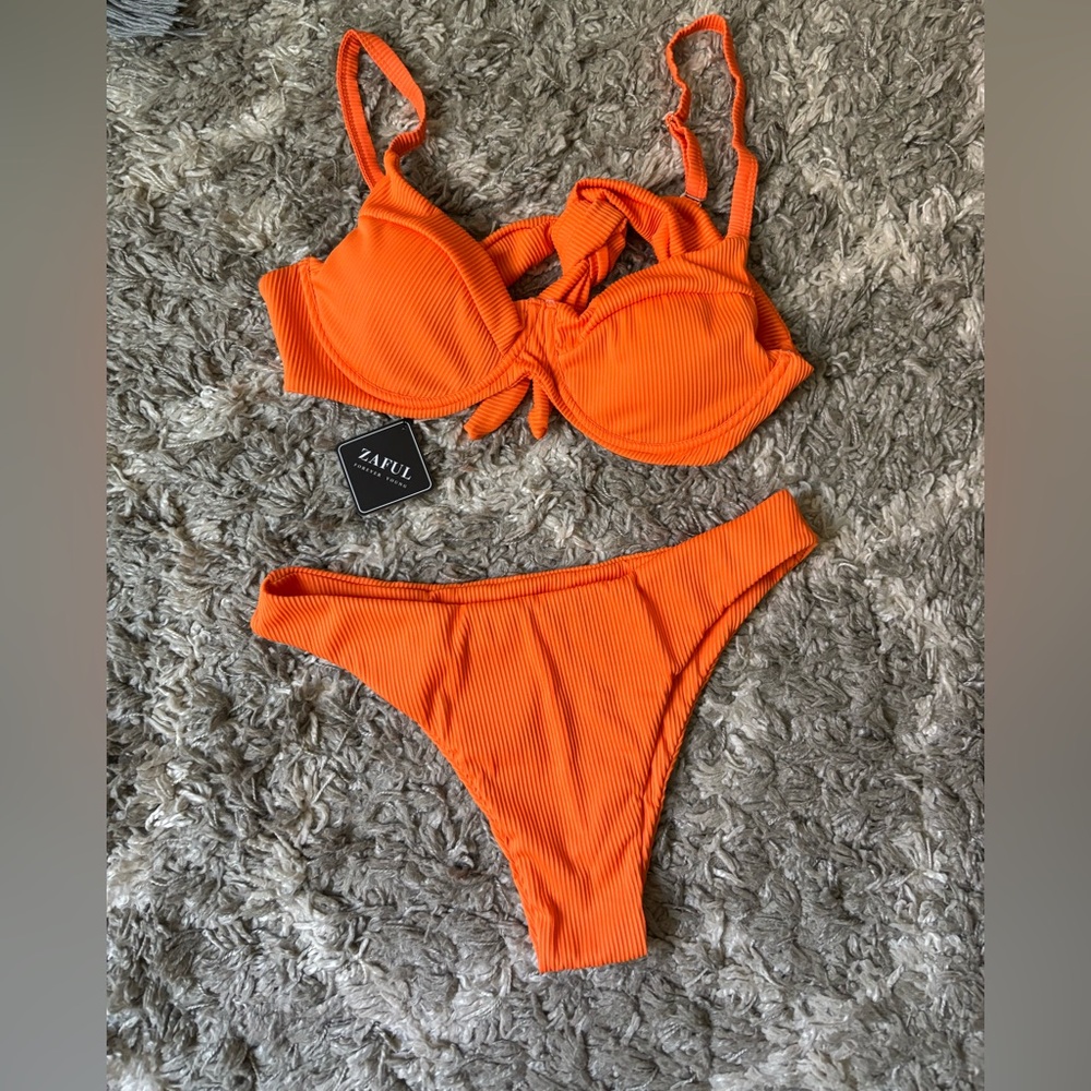 Zaful Bold Orange Swimwear
